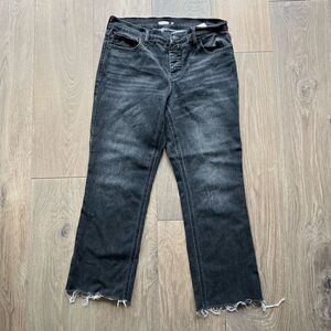 Old Navy Women’s Black Raw Hem Cotton Blend Jeans Size 6